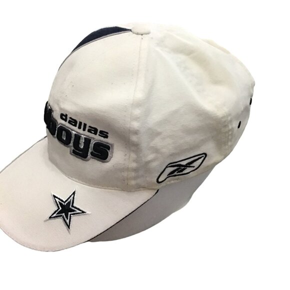 DALLAS COWBOYS MENS WHITE/NAVY 100% COTTON SNAP BACK HAT - Picture 3 of 7